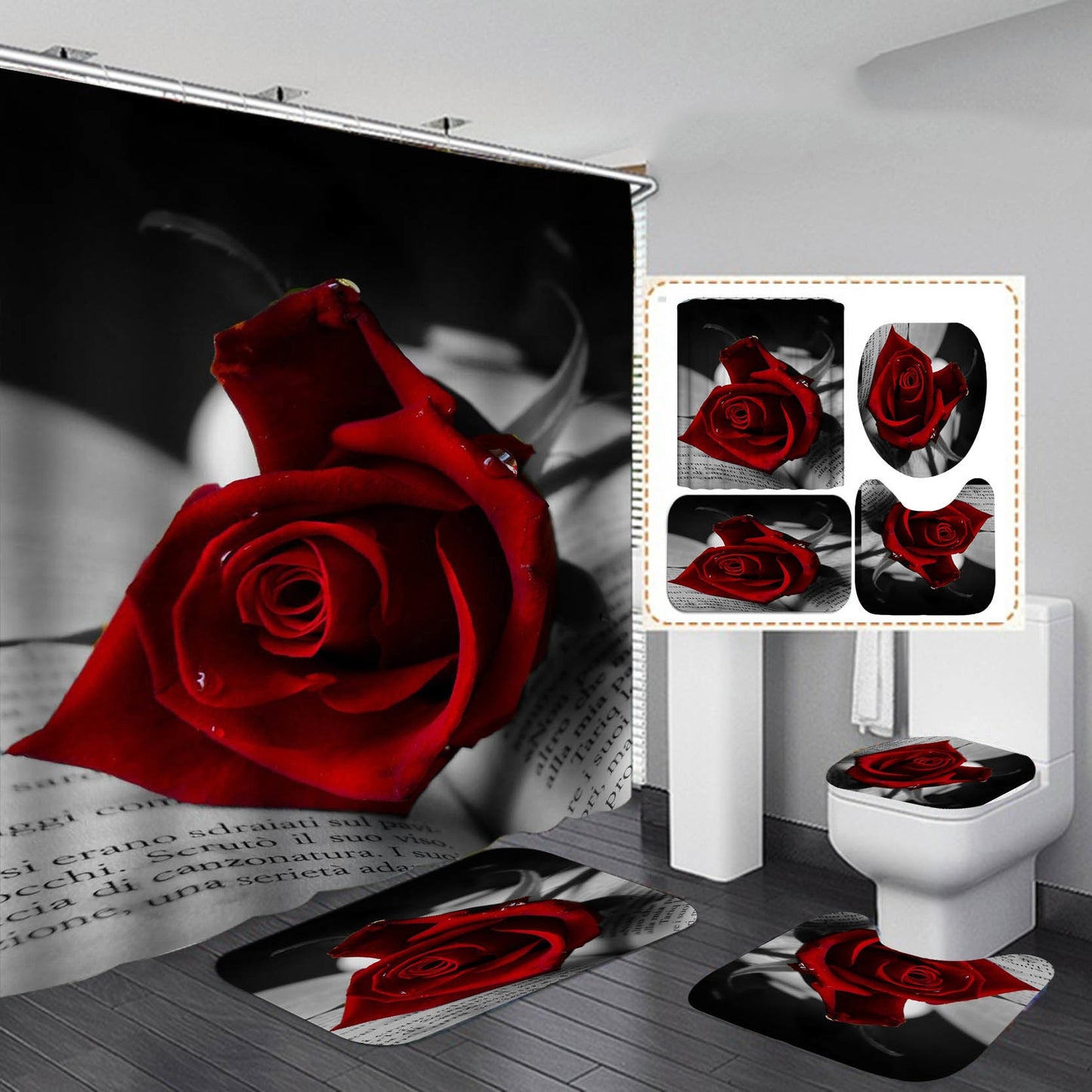 Waterproof Polyester Bathroom Shower Curtain