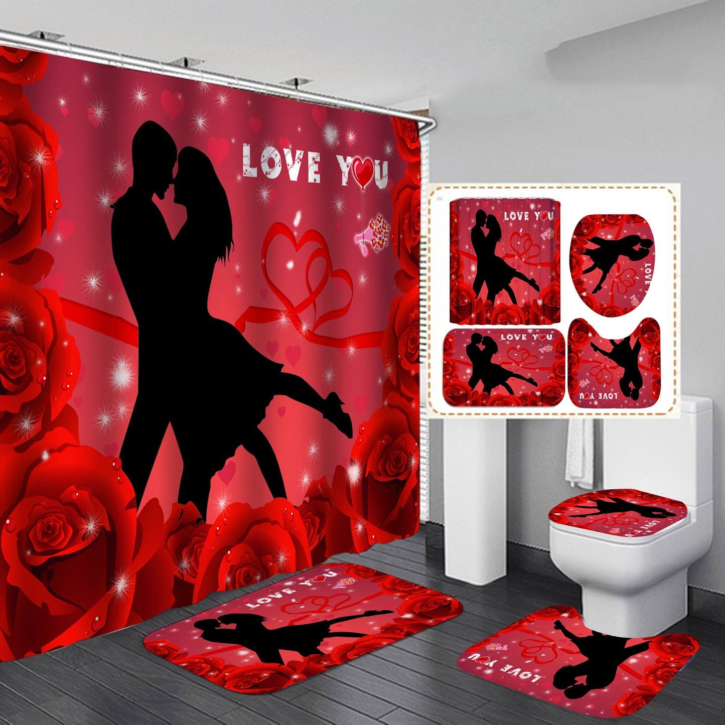 Waterproof Polyester Bathroom Shower Curtain
