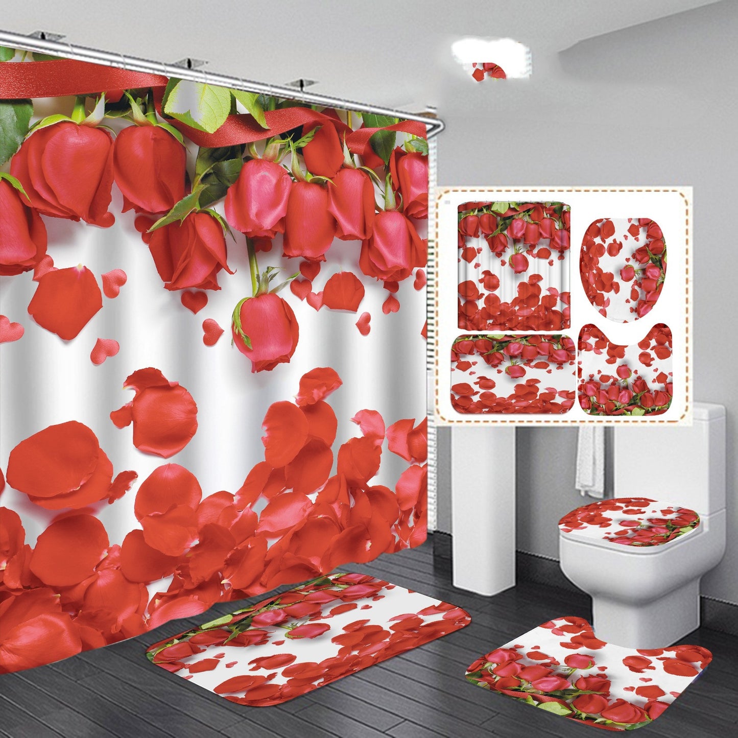 Waterproof Polyester Bathroom Shower Curtain