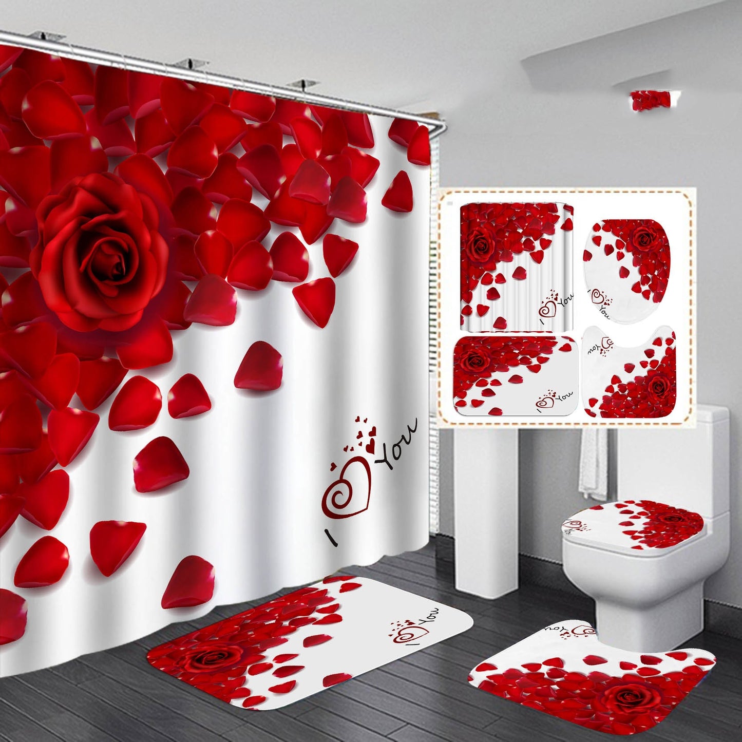 Waterproof Polyester Bathroom Shower Curtain