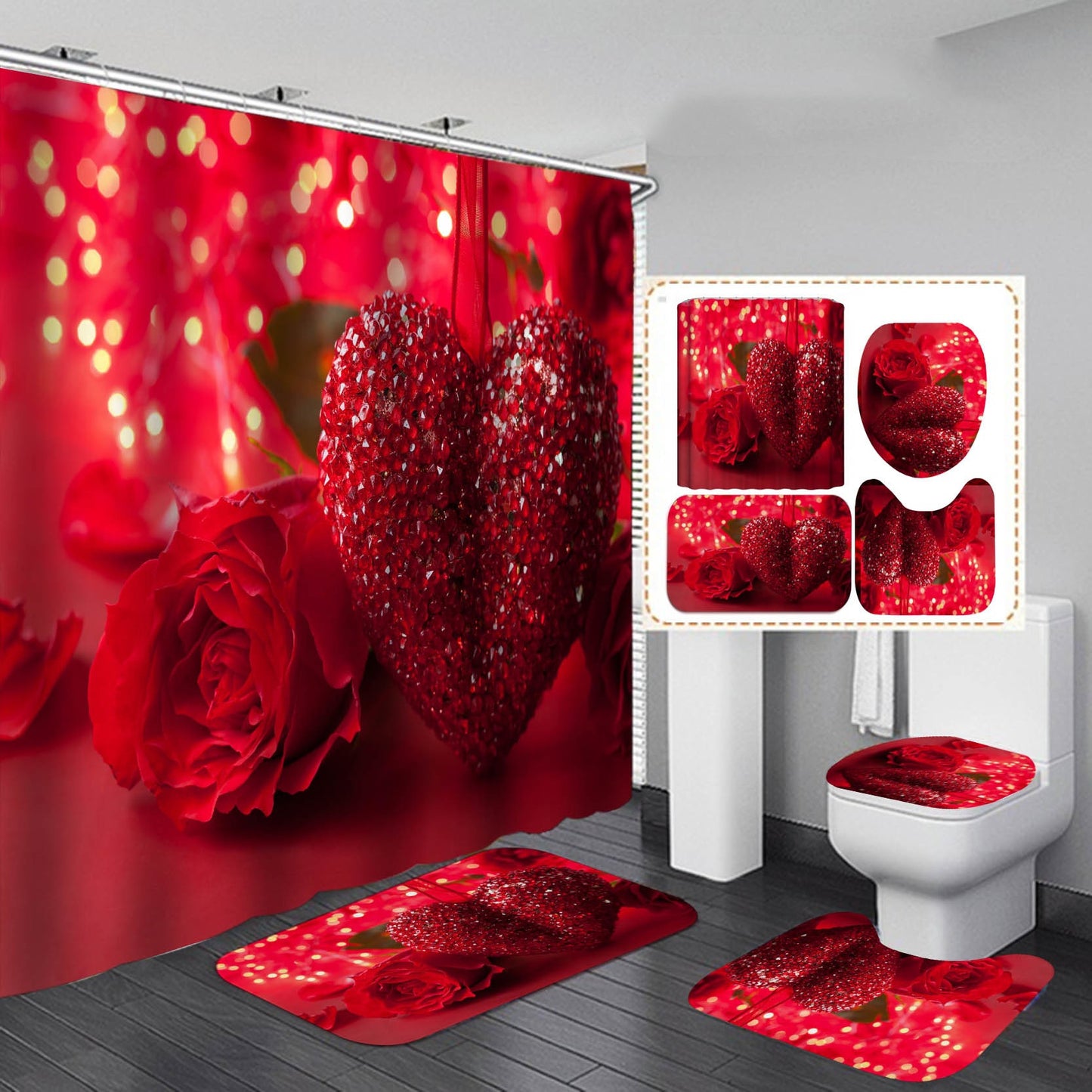 Waterproof Polyester Bathroom Shower Curtain