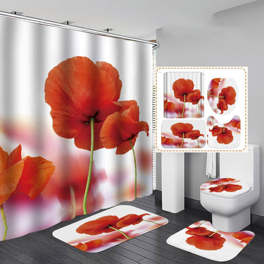 Waterproof Polyester Bathroom Shower Curtain