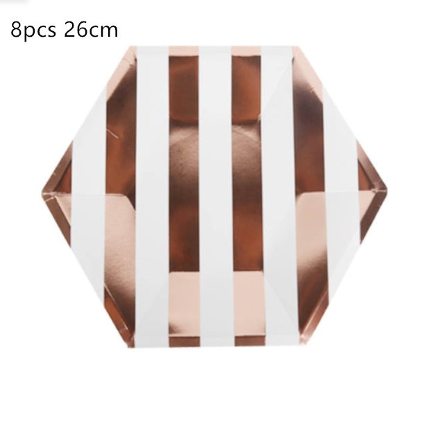 Rose Gold Disposable Party Supplies