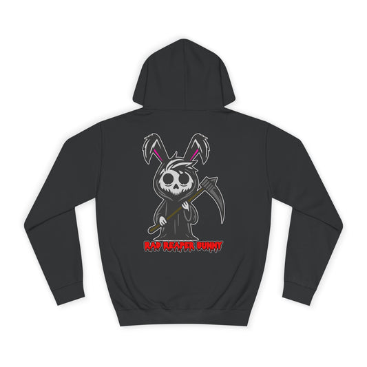 Rad Reaper Bunny, Rad Moto Bunny, Unisex Hoodie - Biker Style Sweatshirt for Motorcycle Enthusiasts