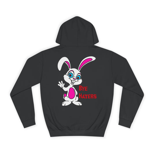 Bye Haters Bunny, Rad Moto Bunny, Unisex Hoodie - Biker Style Sweatshirt for Motorcycle Enthusiasts