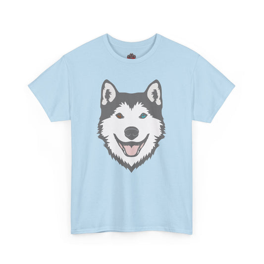 Bi Eyed Husky. Heavy Cotton T-Shirt