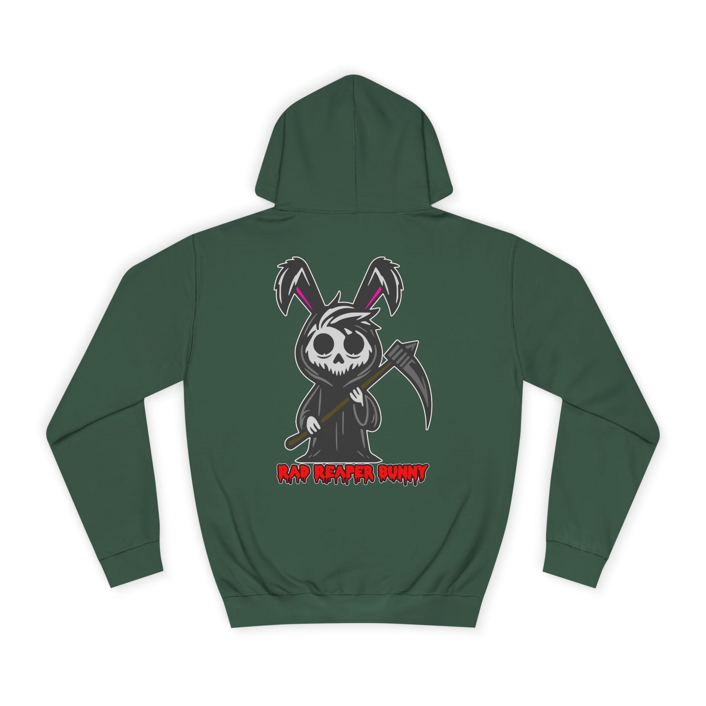 Rad Reaper Bunny, Rad Moto Bunny, Unisex Hoodie - Biker Style Sweatshirt for Motorcycle Enthusiasts