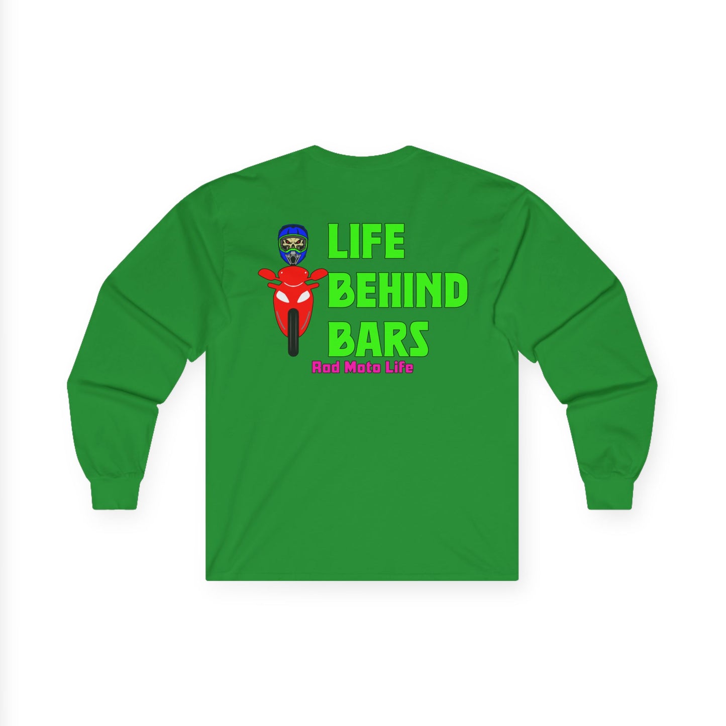 Life Behind Bars, Rad Moto Life Unisex Long Sleeve Tee - Bold Graphic T-Shirt for Motorcycle Enthusiasts