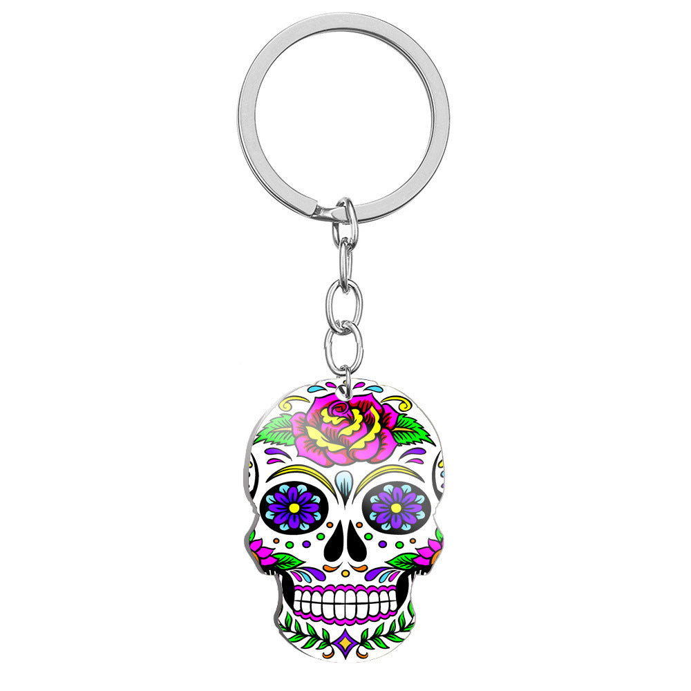 Day Of the Dead Skull Keychain