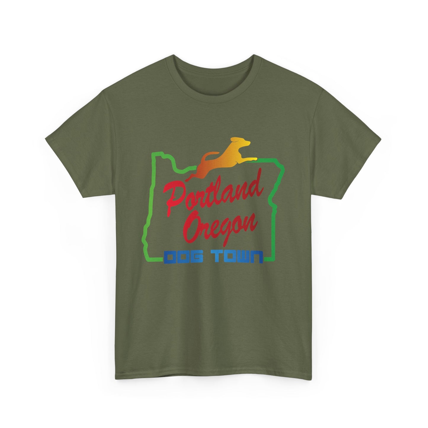 Portland Oregon Dog Town. Heavy Cotton T-Shirt