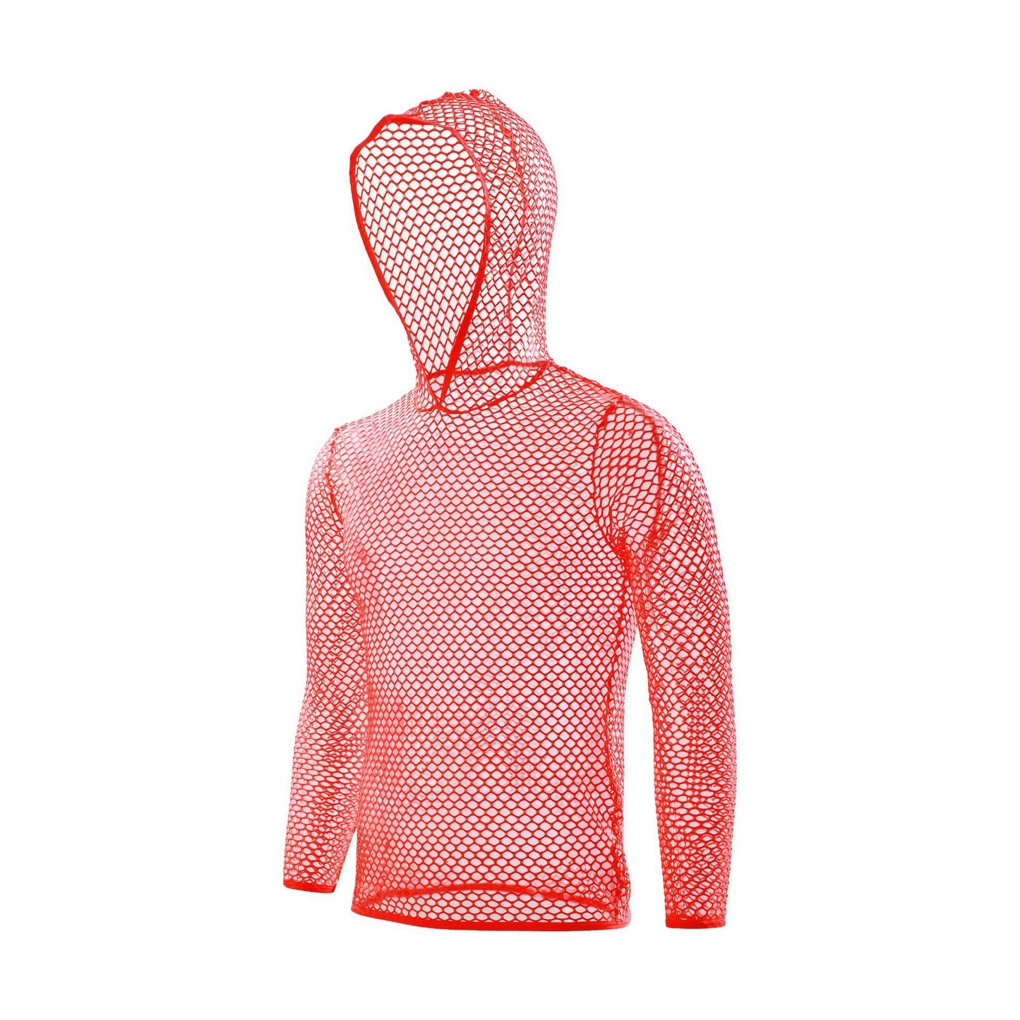 Sexy Mesh Hooded Long Sleeve Pullover