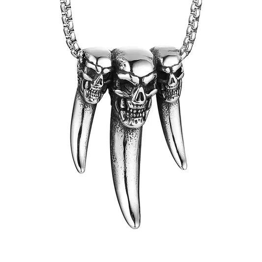 Wolf Teeth Skulls Necklace.
