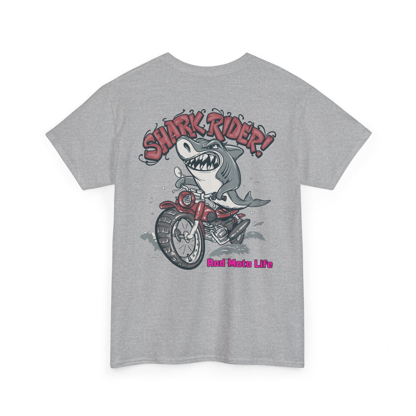 Shark Rider, Rad Moto Life, Heavy Cotton T-Shirt