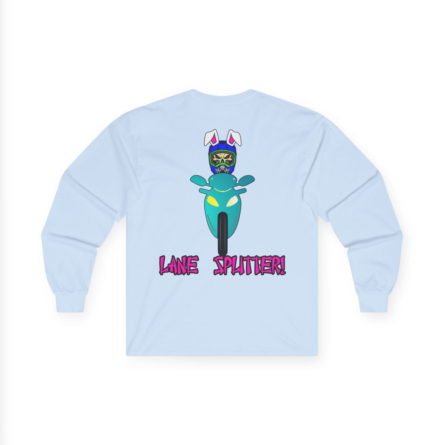 Lane Splitter, Rad Moto Bunny, Unisex Long Sleeve Tee - Bold Graphic T-Shirt for Motorcycle Enthusiasts