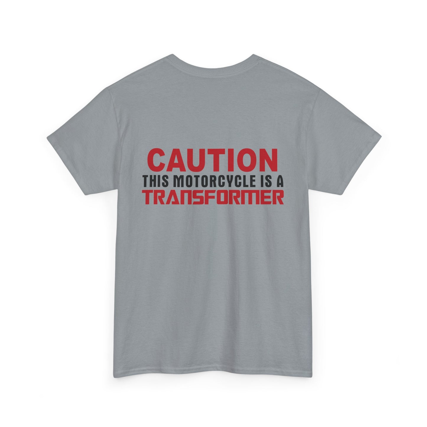 Caution, This Motorcycle is a Transformer, Rad Moto Bunny, Heavy Cotton T-Shirt