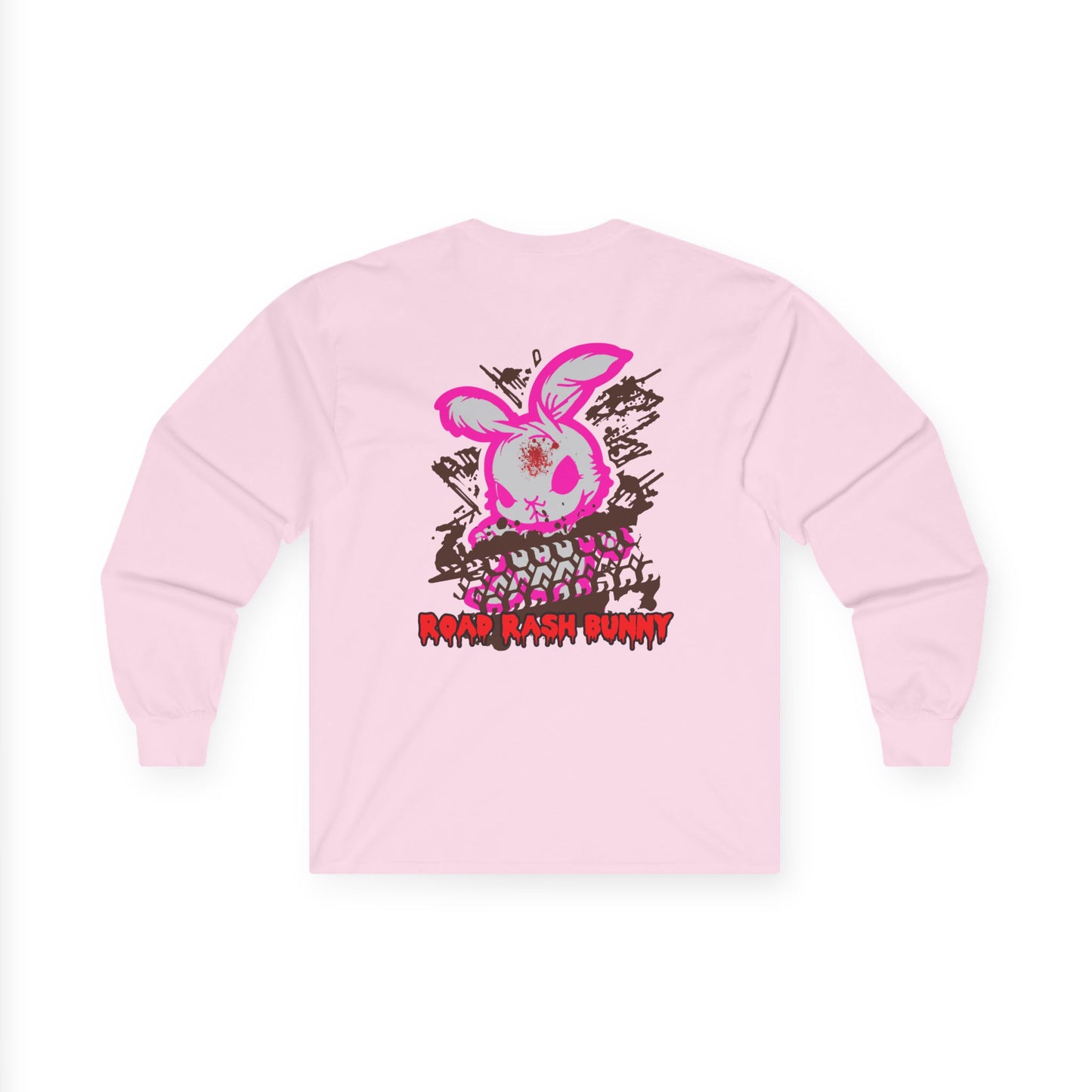 Road Rash Bunny, Rad Moto Bunny, Unisex Long Sleeve Tee - Bold Graphic T-Shirt for Motorcycle Enthusiasts