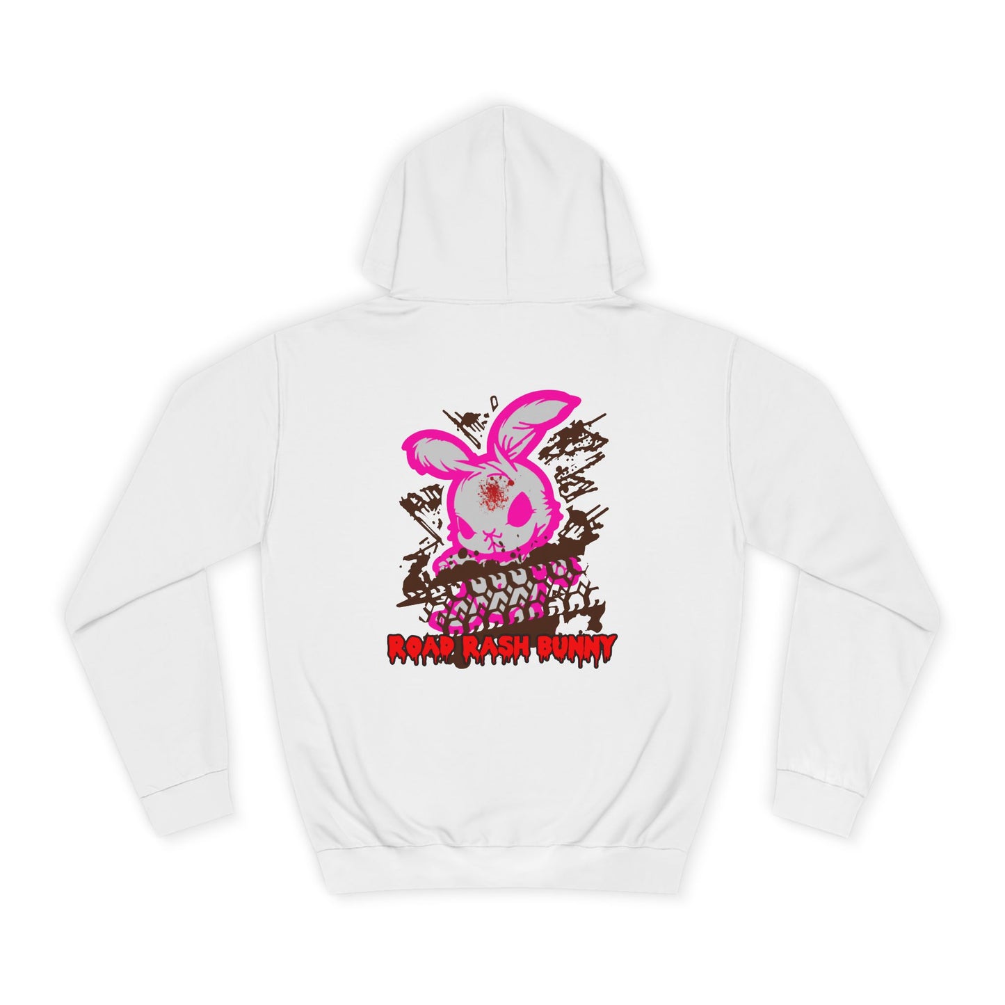 Road Rash Bunny, Rad Moto Bunny, Unisex Hoodie - Biker Style Sweatshirt for Motorcycle Enthusiasts