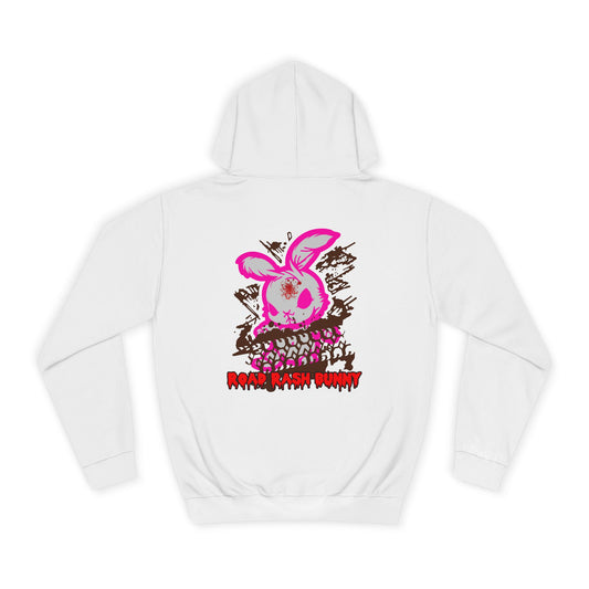 Road Rash Bunny, Rad Moto Bunny, Unisex Hoodie - Biker Style Sweatshirt for Motorcycle Enthusiasts