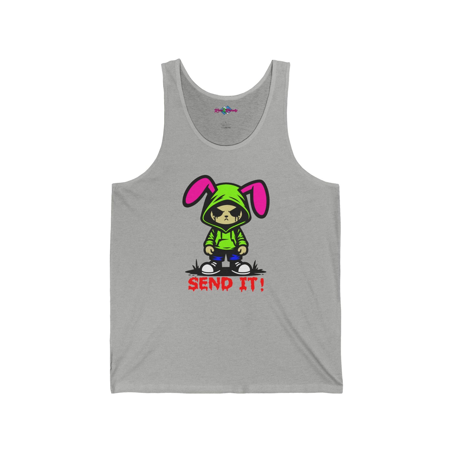 Send it Bunny, Rad Moto Bunny. Unisex Jersey Tank