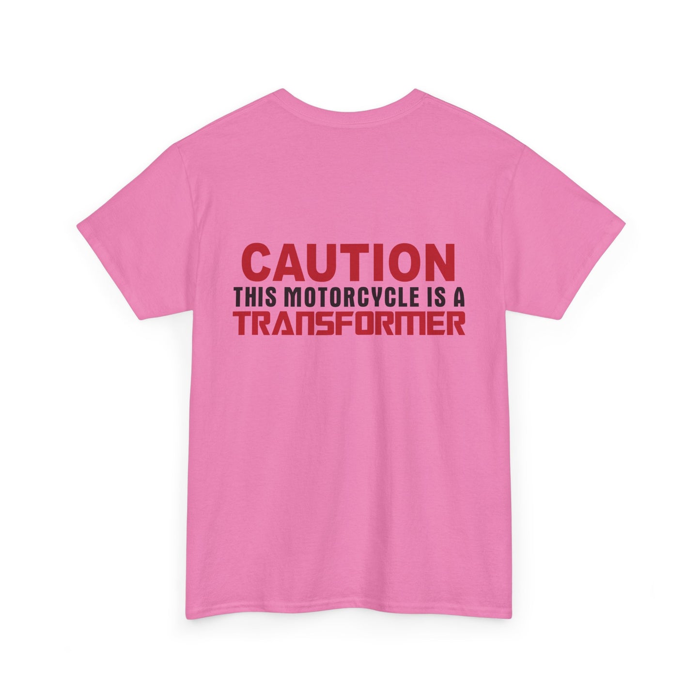 Caution, This Motorcycle is a Transformer, Rad Moto Bunny, Heavy Cotton T-Shirt