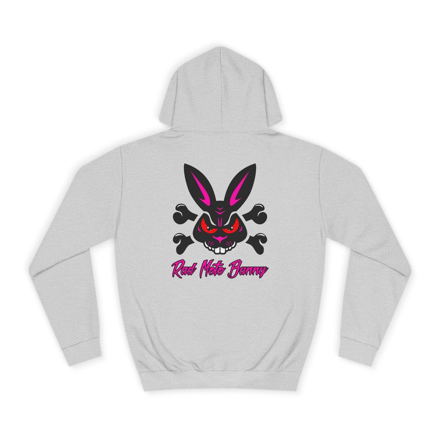 Rad Moto Bunny, Unisex Hoodie - Biker Style Sweatshirt for Motorcycle Enthusiasts