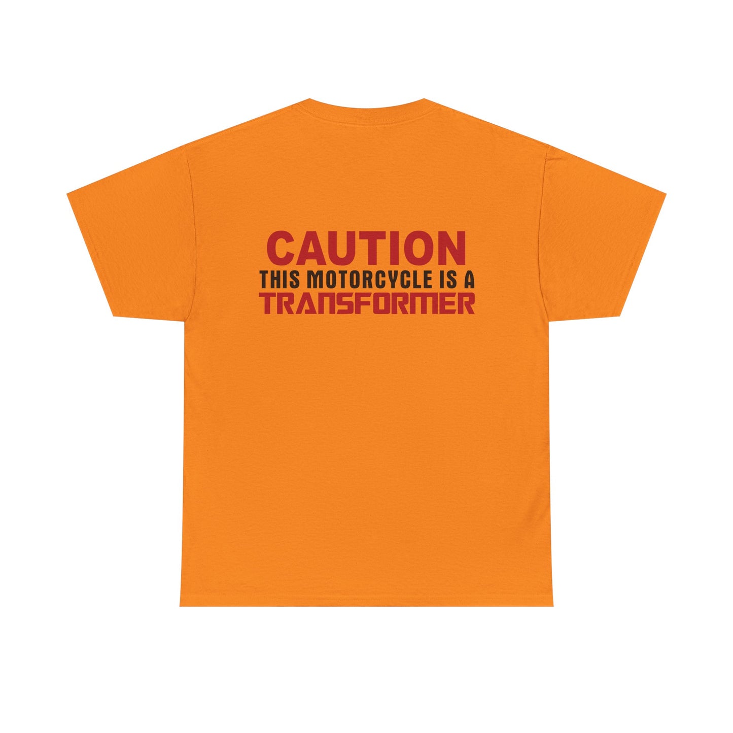 Caution, This Motorcycle is a Transformer, Rad Moto Bunny, Heavy Cotton T-Shirt