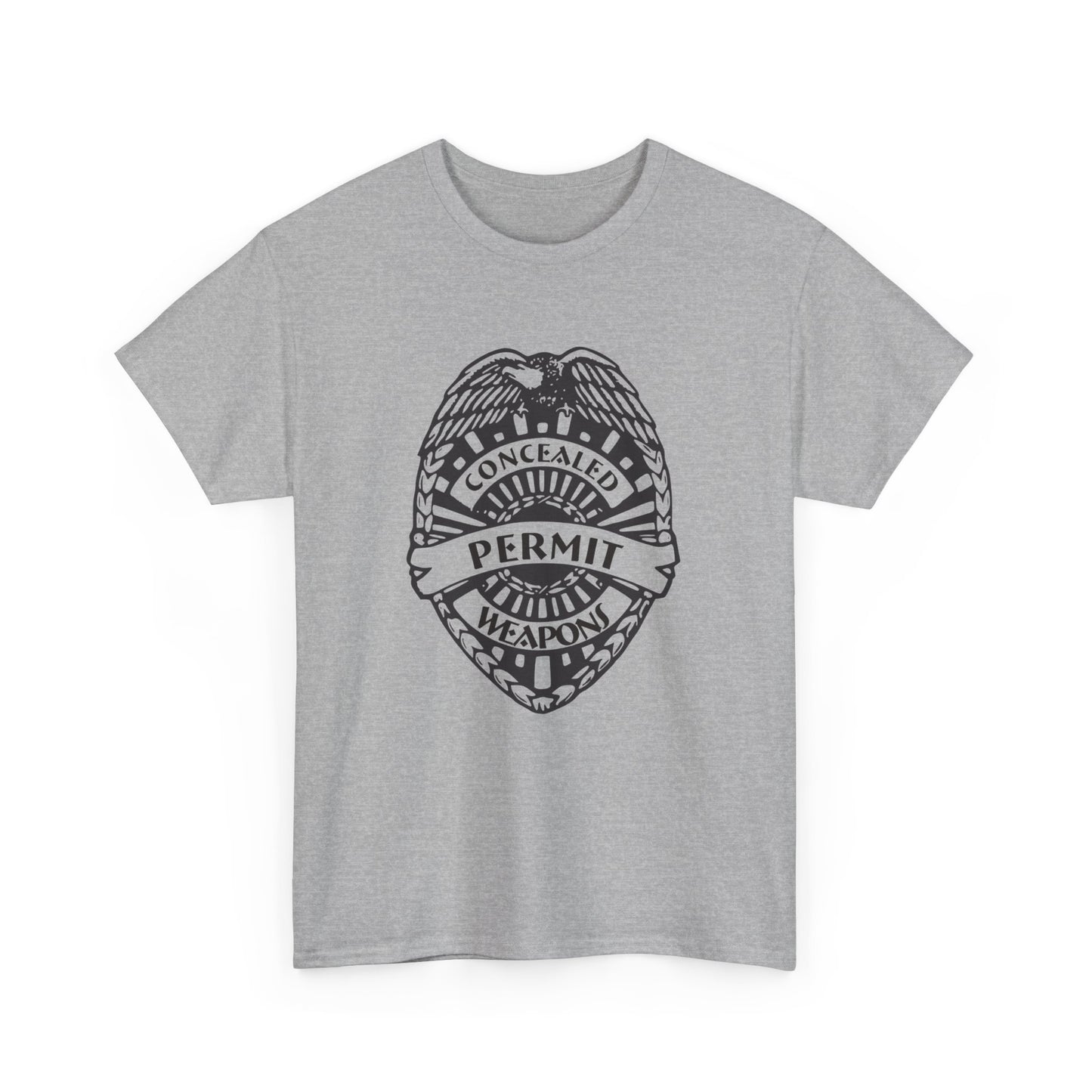Concealed Weapons Permit Badge. Heavy Cotton T-Shirt