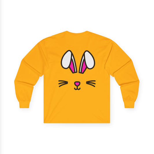 Bunny Face, Rad Moto Bunny, Unisex Long Sleeve Tee - Bold Graphic T-Shirt for Motorcycle Enthusiasts