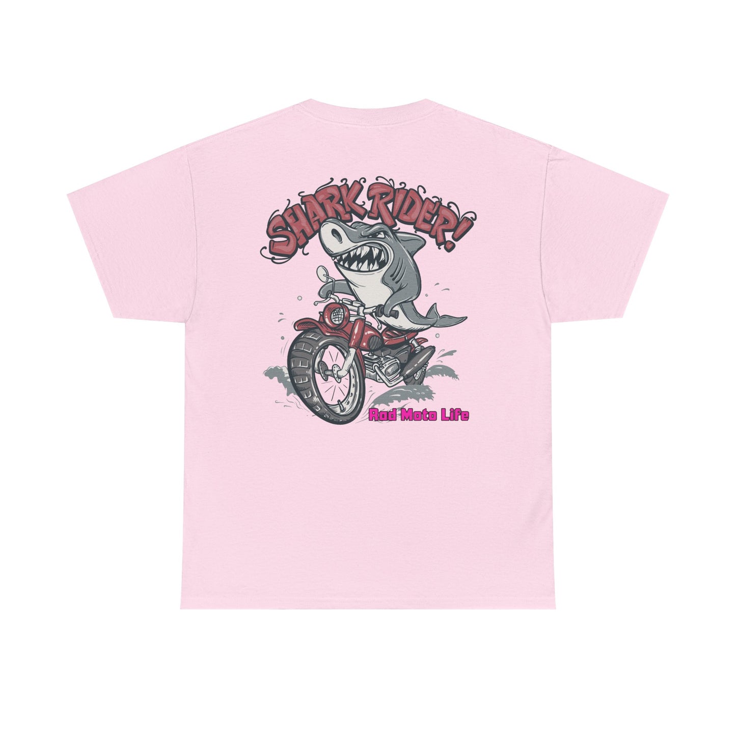 Shark Rider, Rad Moto Life, Heavy Cotton T-Shirt