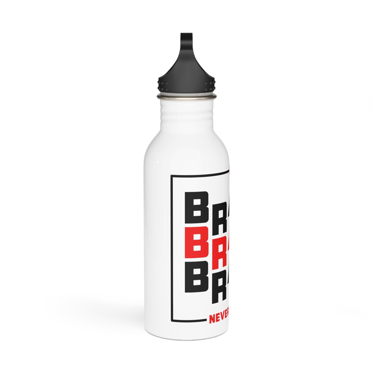 Be Brave Spirit Stainless Steel Water Bottle - 'Never Give Up' Motivational Design
