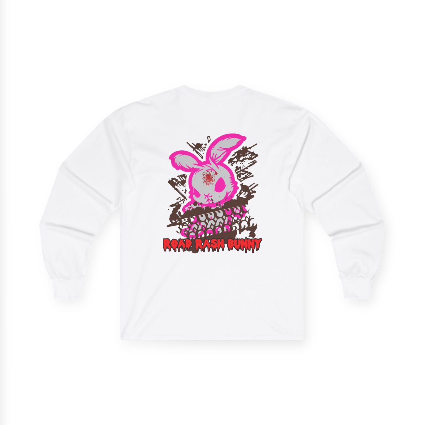 Road Rash Bunny, Rad Moto Bunny, Unisex Long Sleeve Tee - Bold Graphic T-Shirt for Motorcycle Enthusiasts
