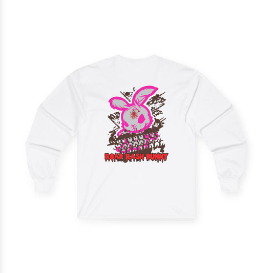Road Rash Bunny, Rad Moto Bunny, Unisex Long Sleeve Tee - Bold Graphic T-Shirt for Motorcycle Enthusiasts