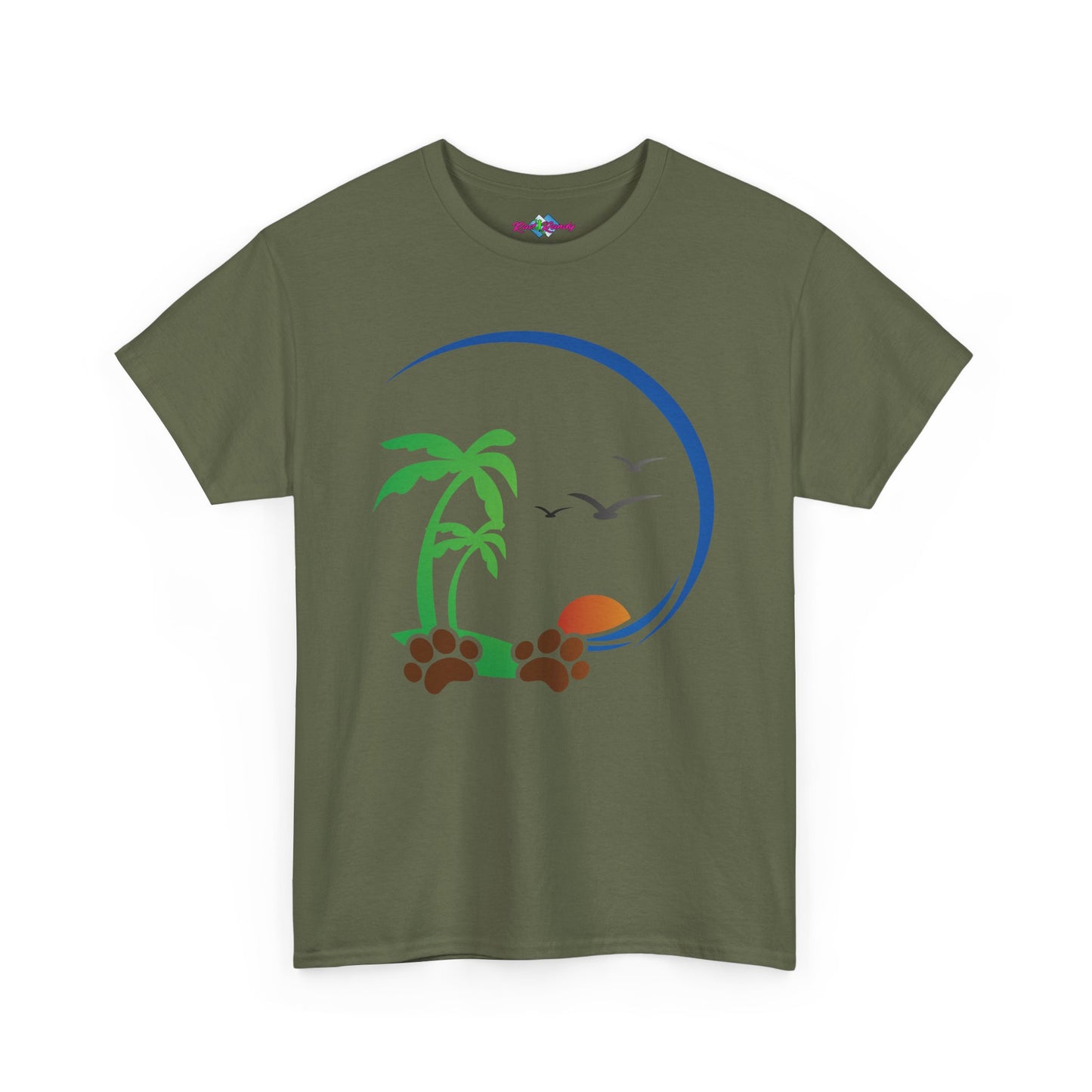 Tropical Paws. Heavy Cotton T-Shirt