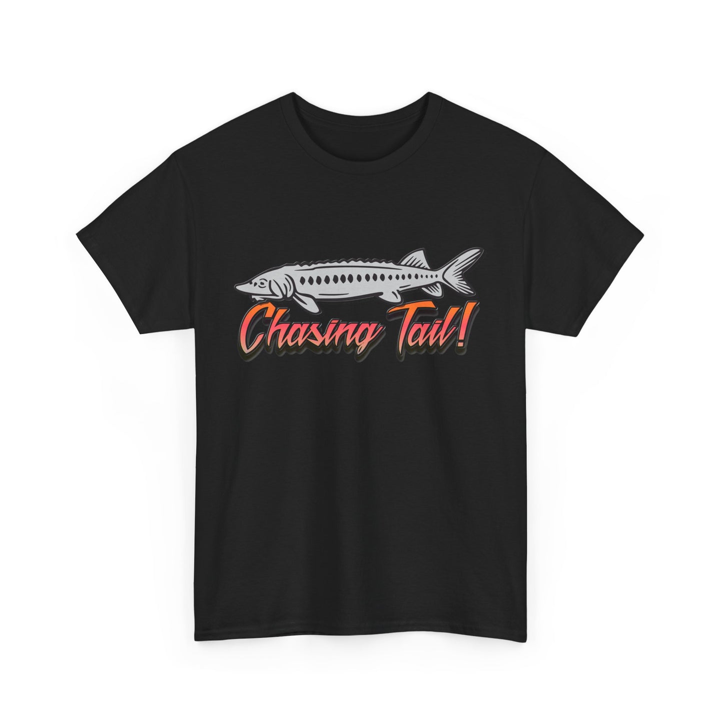 Chasing Tail Sturgeon. Heavy Cotton T-Shirt