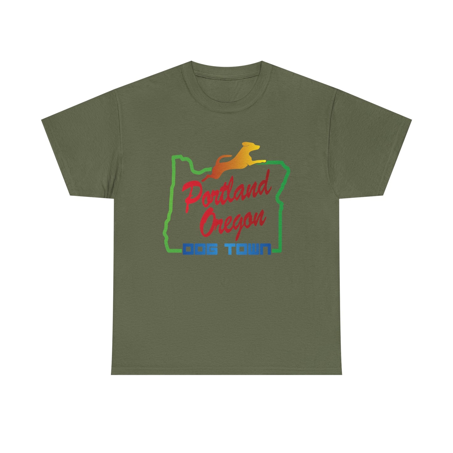 Portland Oregon Dog Town. Heavy Cotton T-Shirt