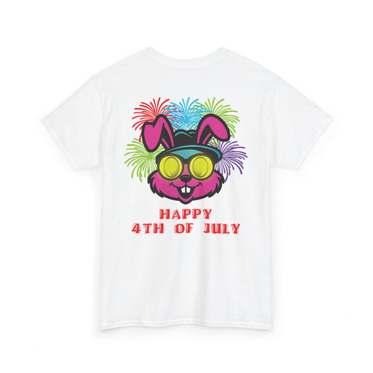 Happy 4th of July Moto Bunny, Rad Moto Bunny, Heavy Cotton T-Shirt
