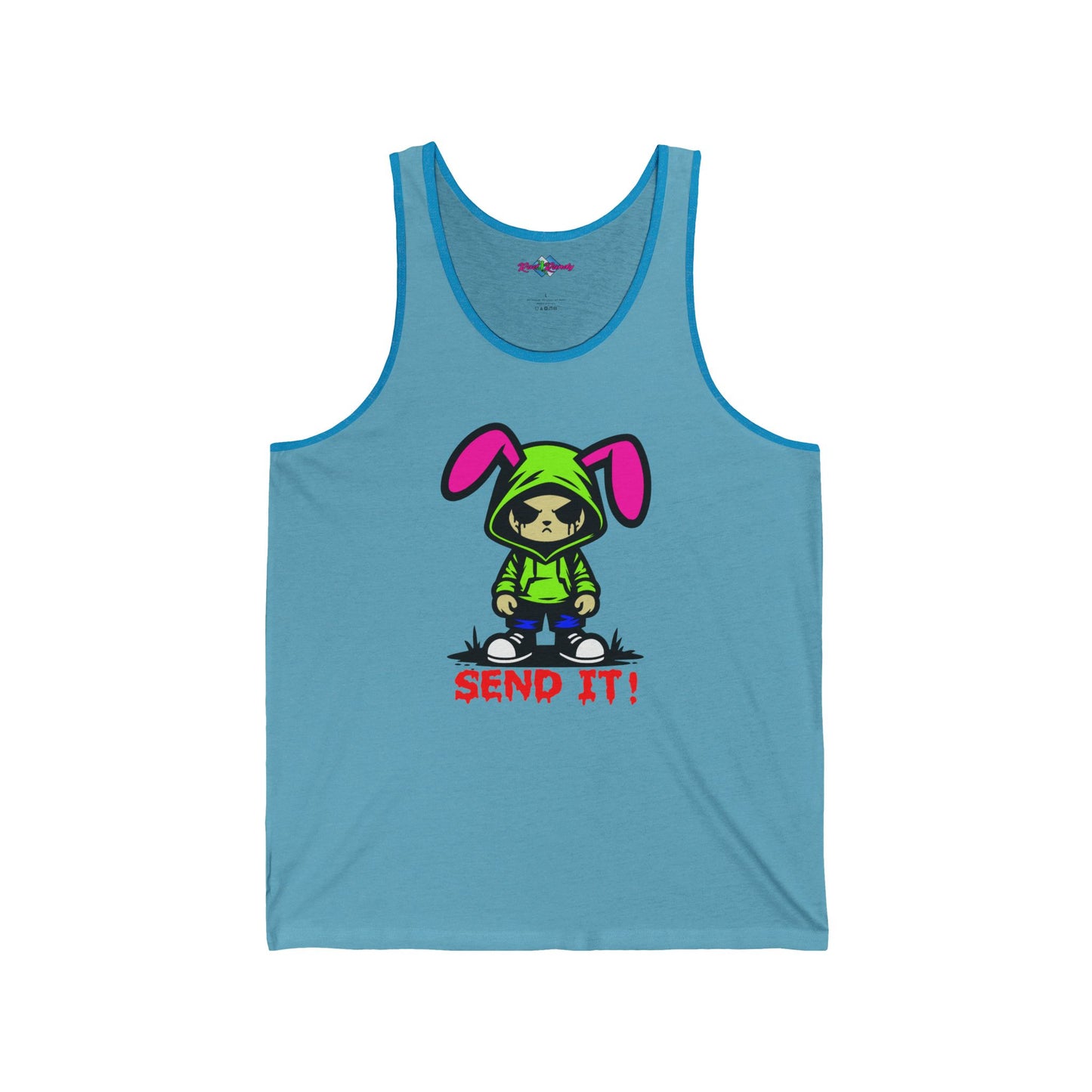 Send it Bunny, Rad Moto Bunny. Unisex Jersey Tank