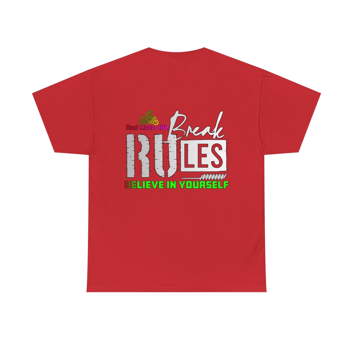 Break Rules, Rad Moto Life, Heavy Cotton T-Shirt