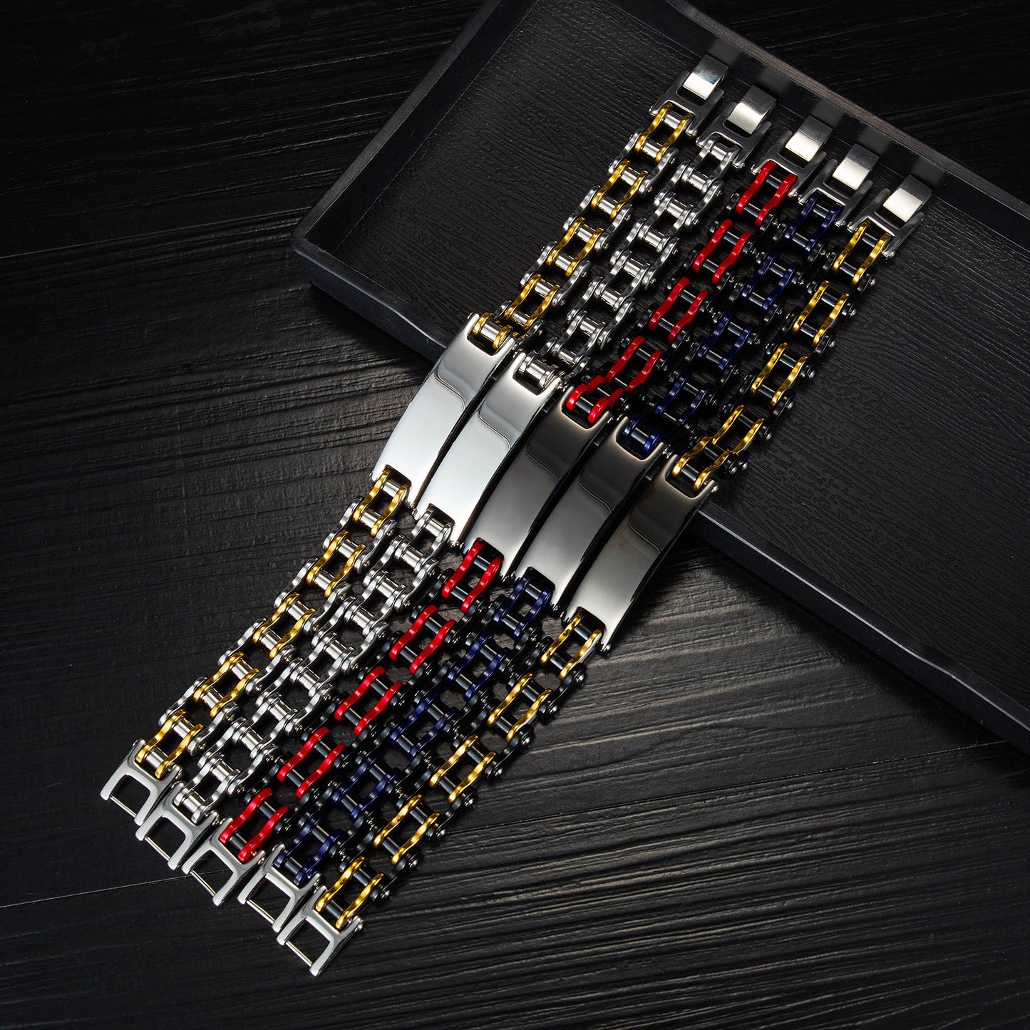 Rad Titanium Steel Motorcycle Chain Bracelet