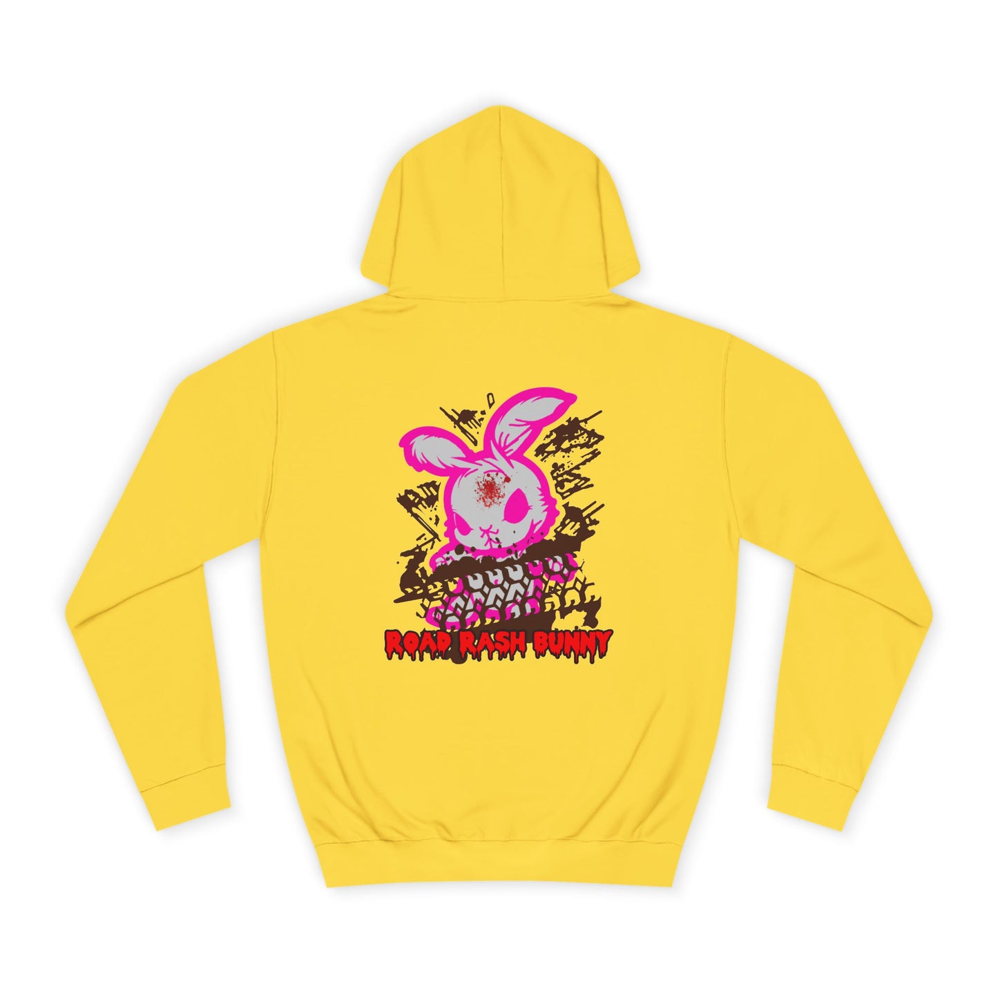 Road Rash Bunny, Rad Moto Bunny, Unisex Hoodie - Biker Style Sweatshirt for Motorcycle Enthusiasts