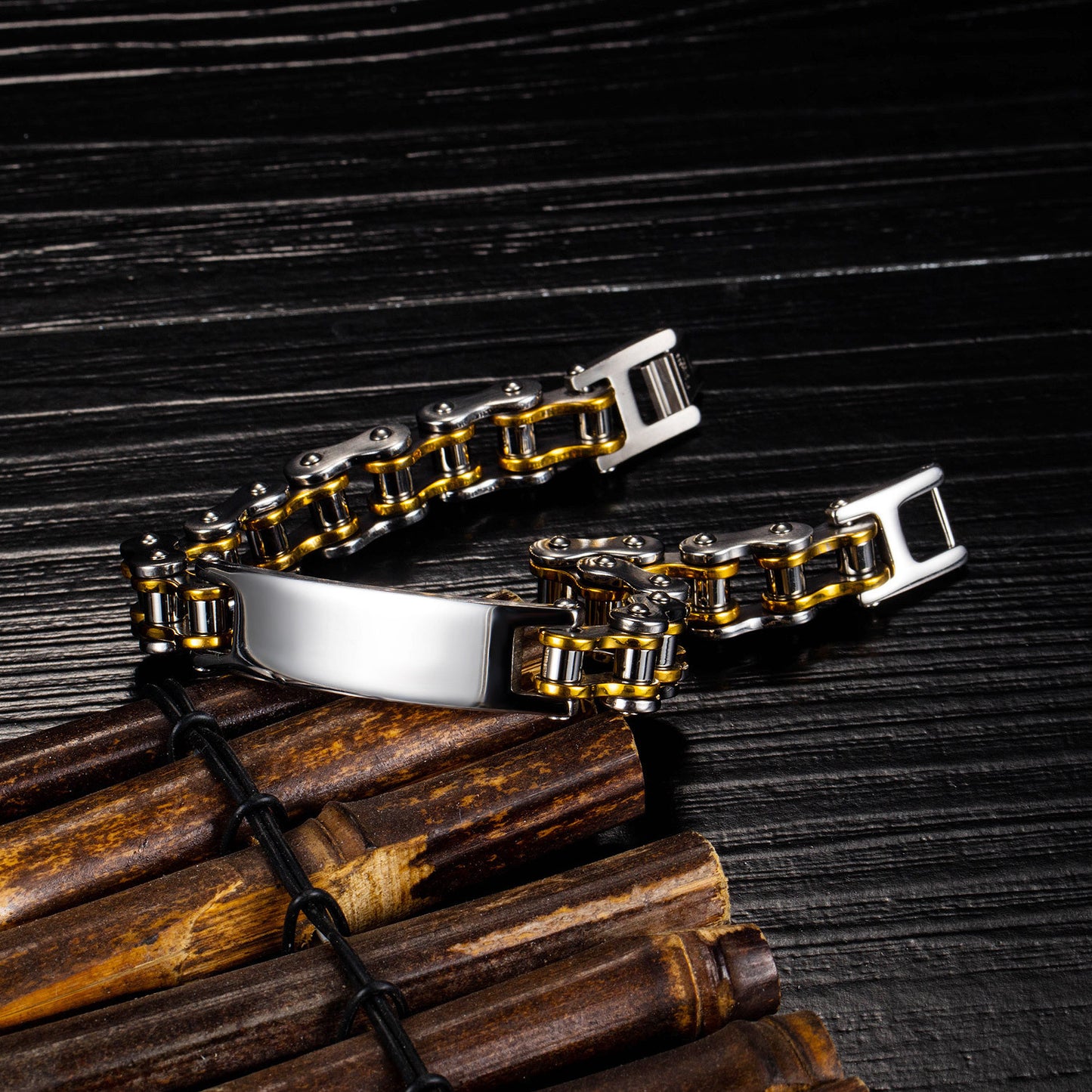 Rad Titanium Steel Motorcycle Chain Bracelet