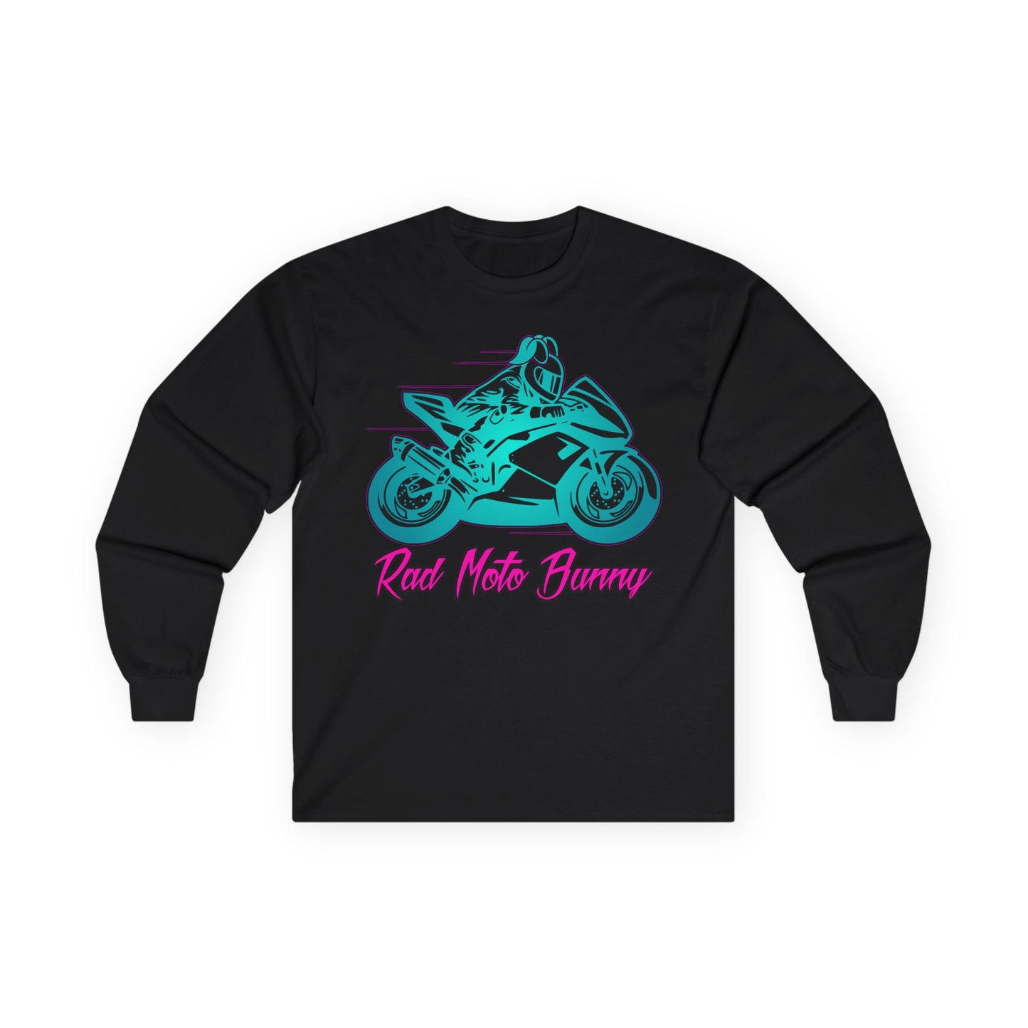 If you think my ears are big, Rad Moto Bunny, Unisex Long Sleeve Tee - Bold Graphic T-Shirt for Motorcycle Enthusiasts