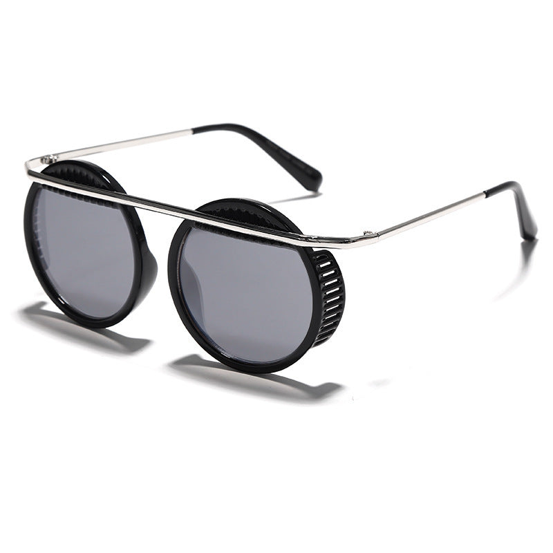 Round frame steampunk sunglasses