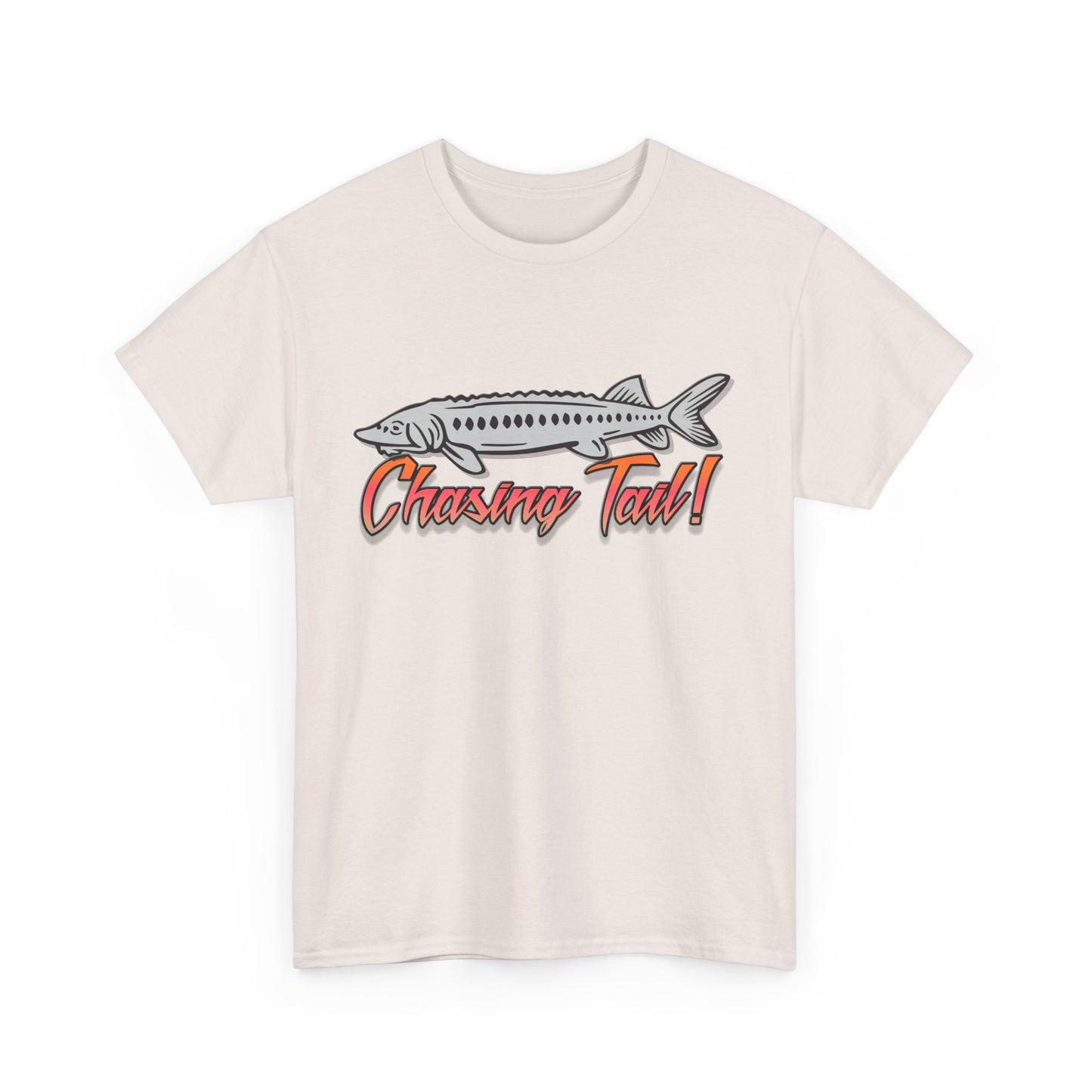 Chasing Tail Sturgeon. Heavy Cotton T-Shirt