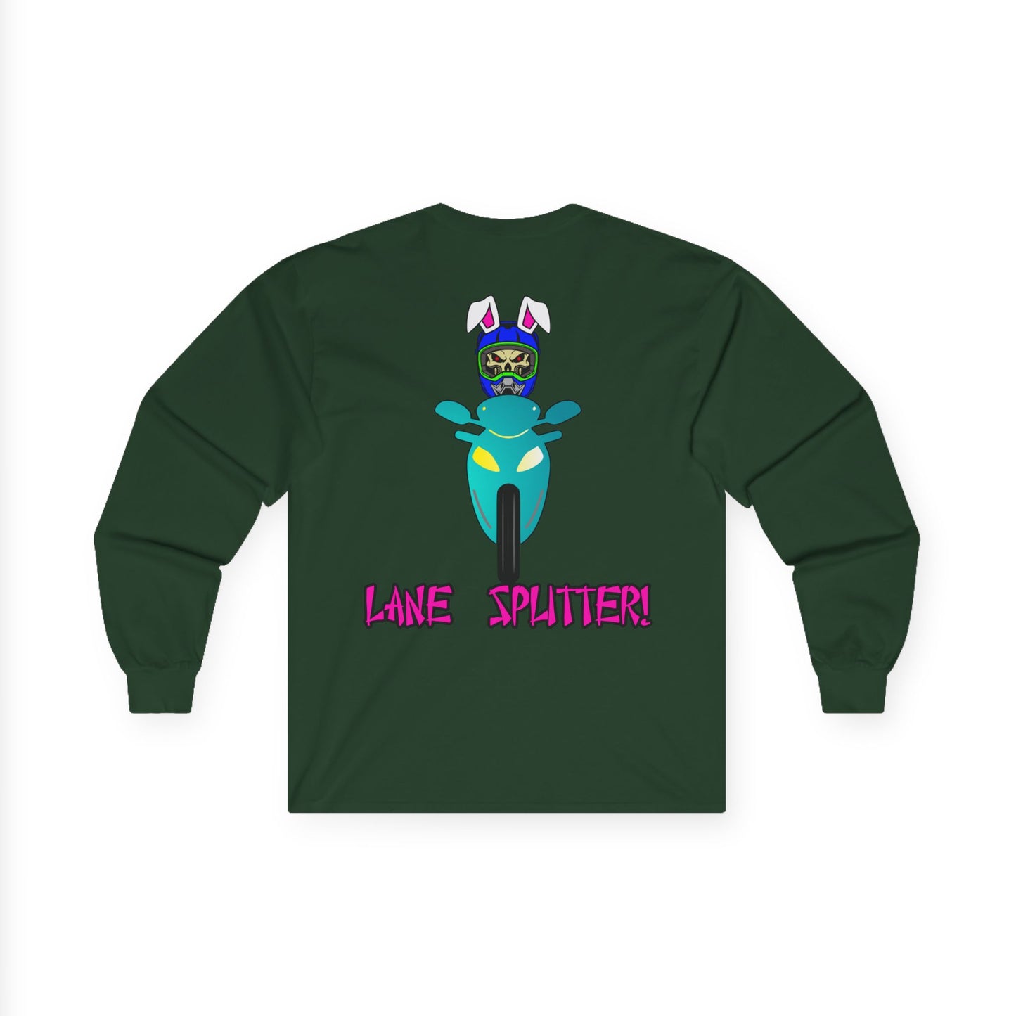 Lane Splitter, Rad Moto Bunny, Unisex Long Sleeve Tee - Bold Graphic T-Shirt for Motorcycle Enthusiasts