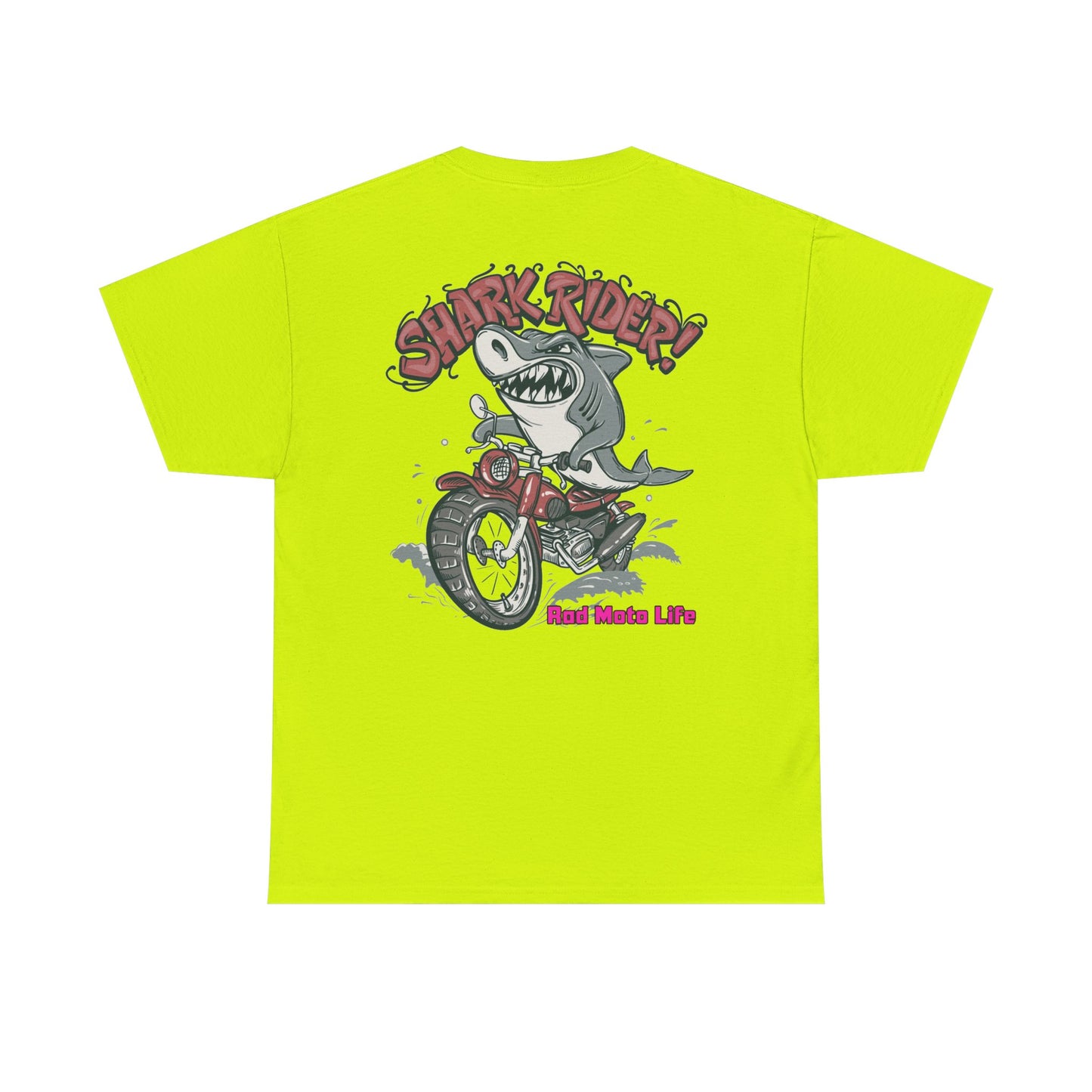 Shark Rider, Rad Moto Life, Heavy Cotton T-Shirt