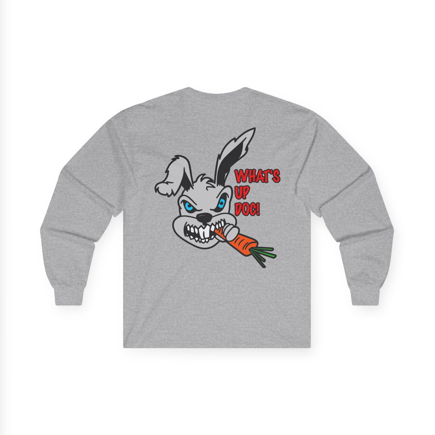 What's up Doc Bunny, Rad Moto Bunny, Unisex Long Sleeve Tee - Bold Graphic T-Shirt for Motorcycle Enthusiasts