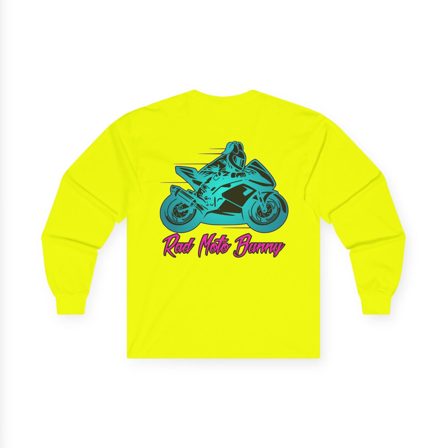Rad Moto Bunny, Unisex Long Sleeve Tee - Bold Graphic T-Shirt for Motorcycle Enthusiasts