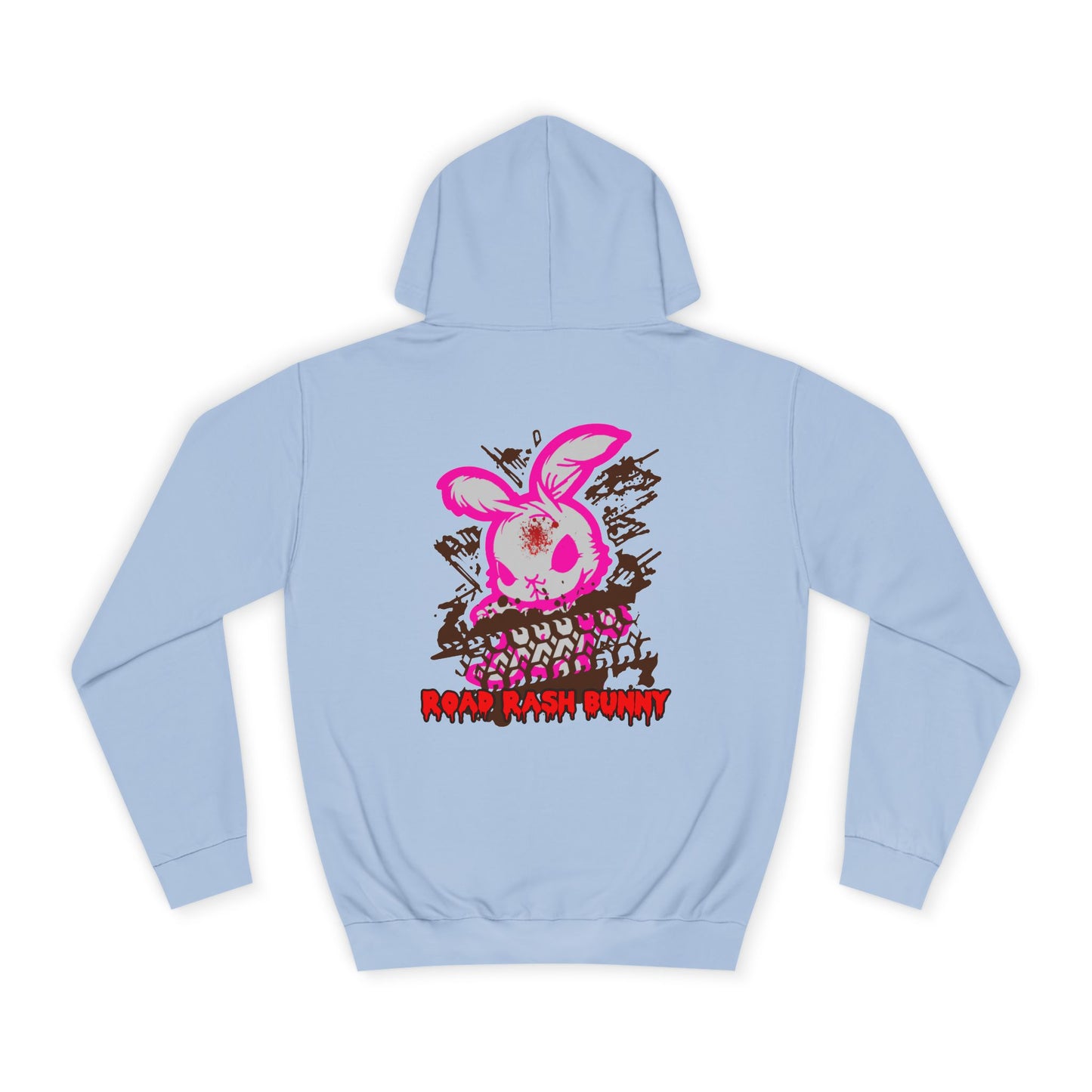 Road Rash Bunny, Rad Moto Bunny, Unisex Hoodie - Biker Style Sweatshirt for Motorcycle Enthusiasts