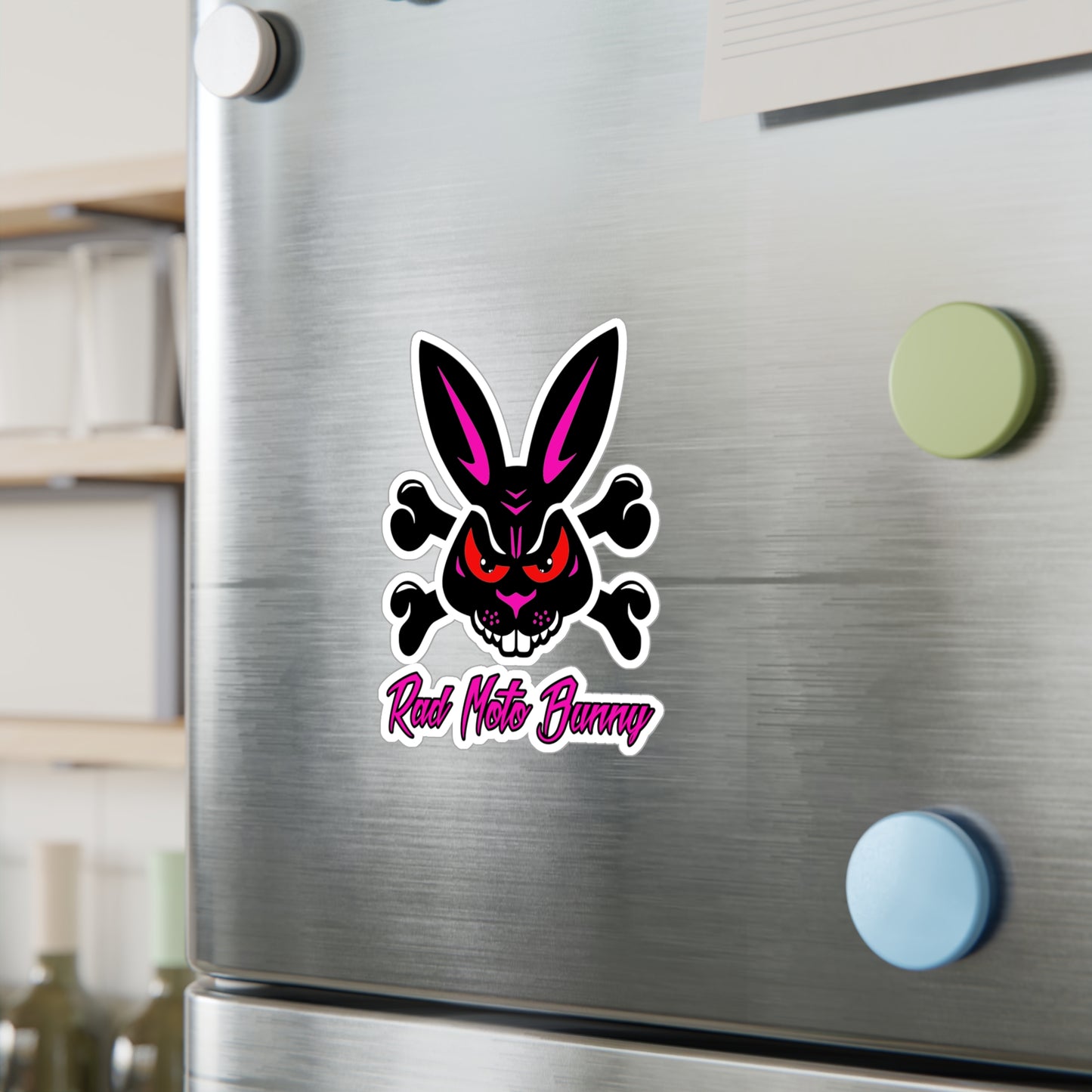 Rad Moto Bunny. Kiss-Cut Vinyl Sticker